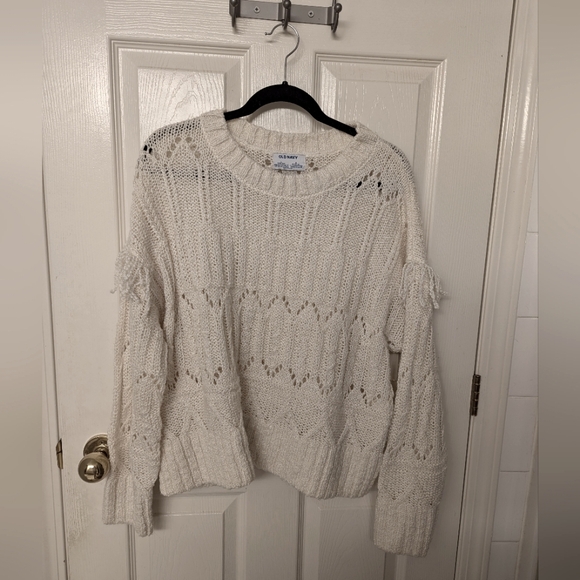 Old Navy Knit Sweater with Shoulder Fringe Large Winter Cozy - Picture 1 of 3